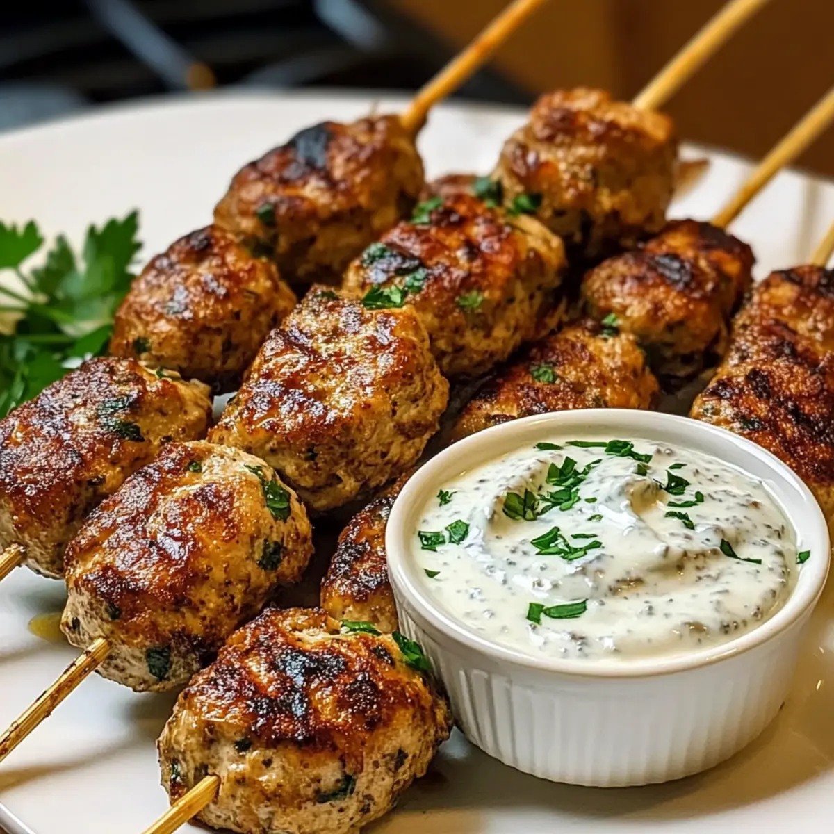 Hähnchen-Kofta Knoblauch-Joghurt-Sauce