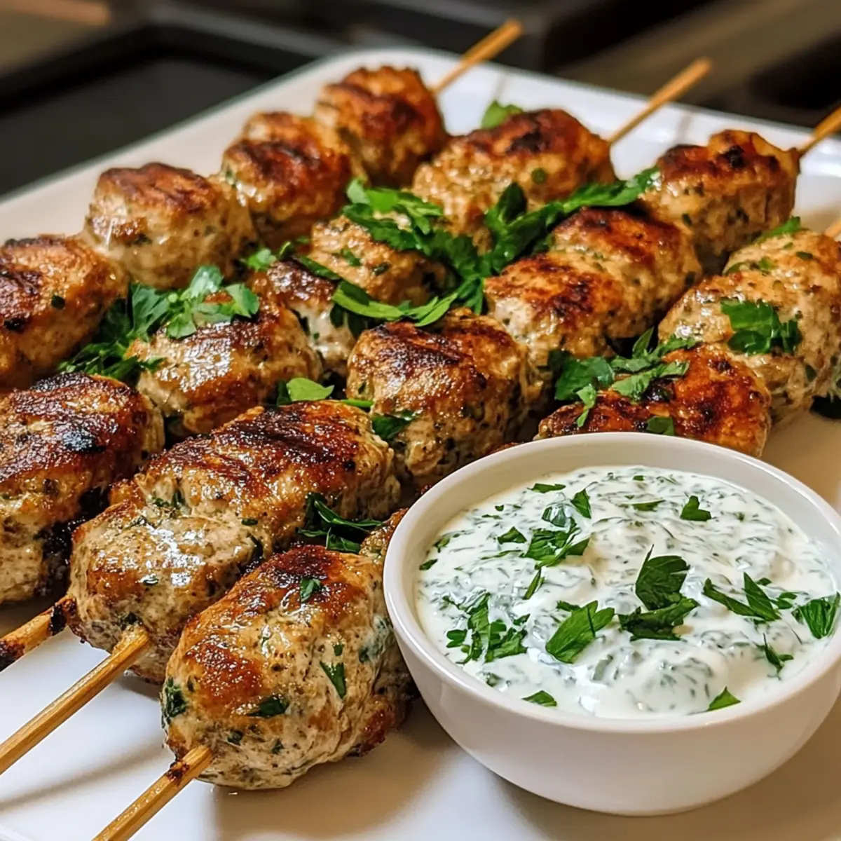 Chicken Kofta Garlic Yogurt Sauce lljqqs