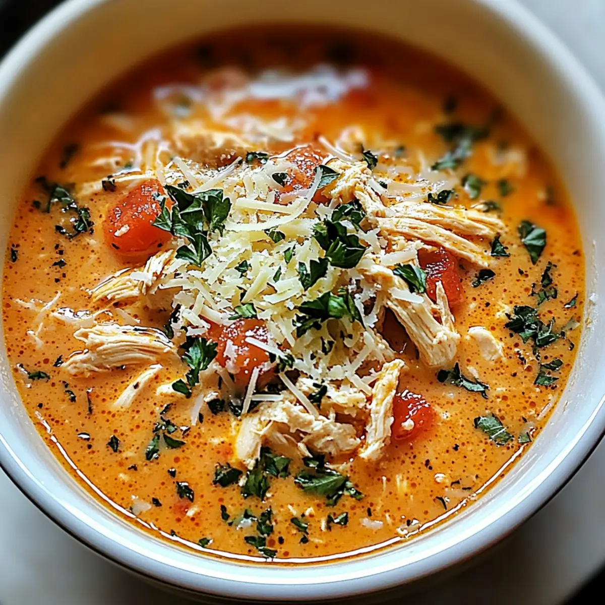 Crock Pot Hähnchen Parmesan Suppe