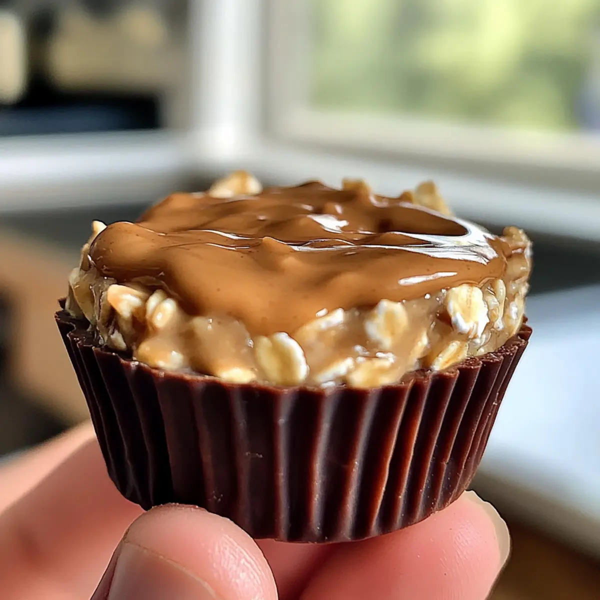 Erdnussbutter Protein Haferflocken Cups