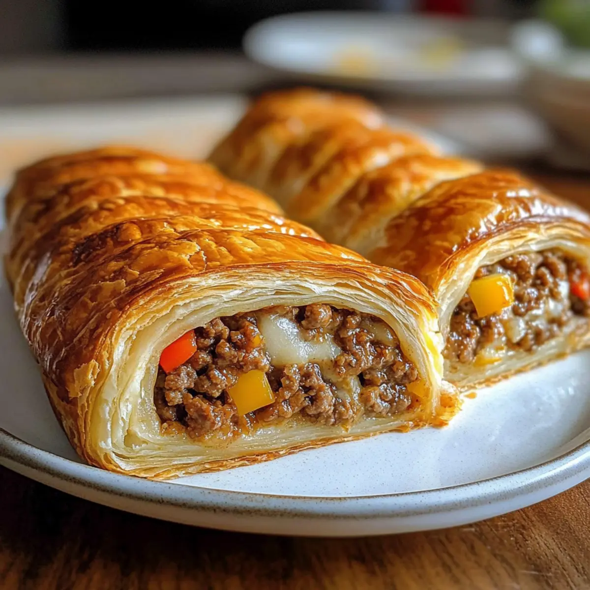 Hackfleisch KA¤se BlA¤tterteig Rolle khbn3z