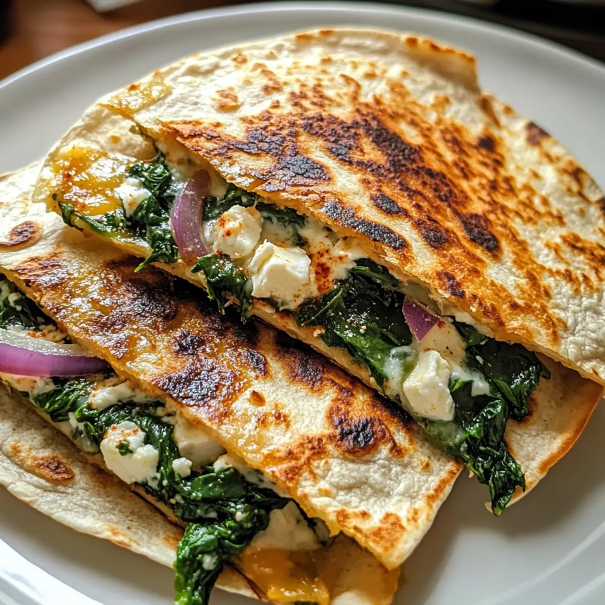 Mediterranean Quesadillas with Spinach Feta Mozzarella and Red Onion hfubn8
