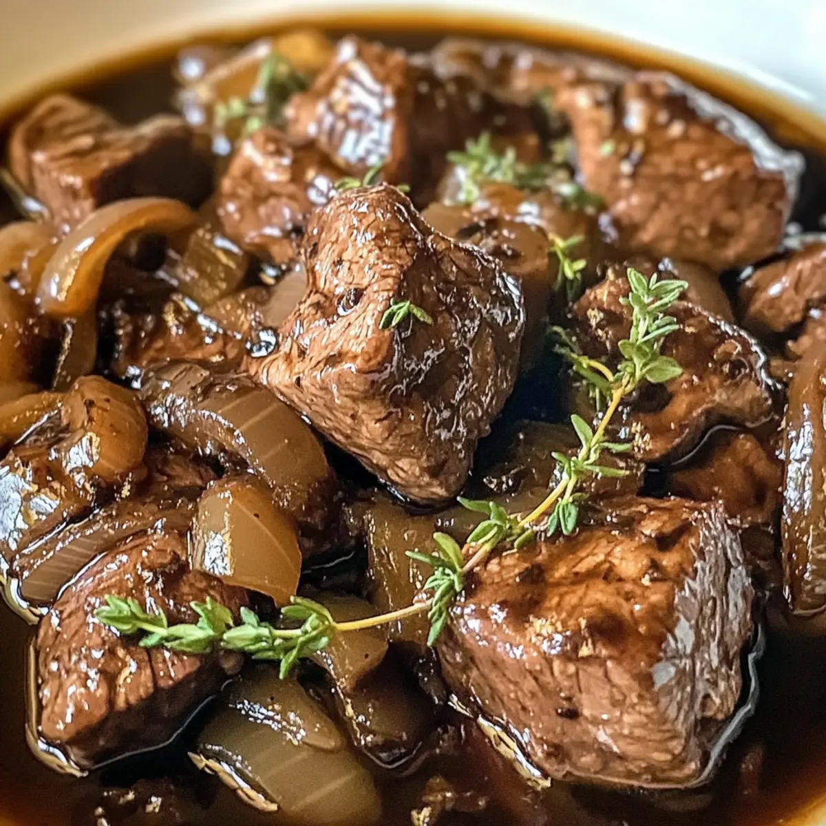 Rindfleisch Balsamico Zwiebel Sauce hawqms