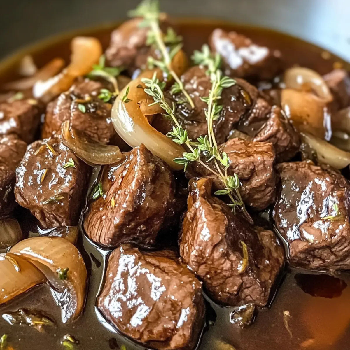 Rindfleisch Balsamico Zwiebel Sauce talfcw