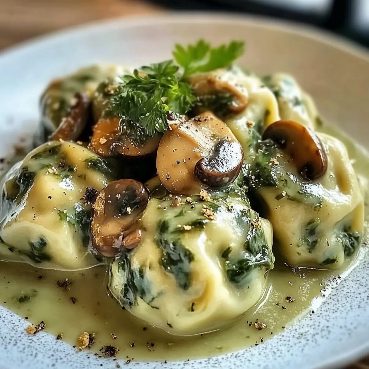 SpinatknA¶del mit Pilzragout phzwlt