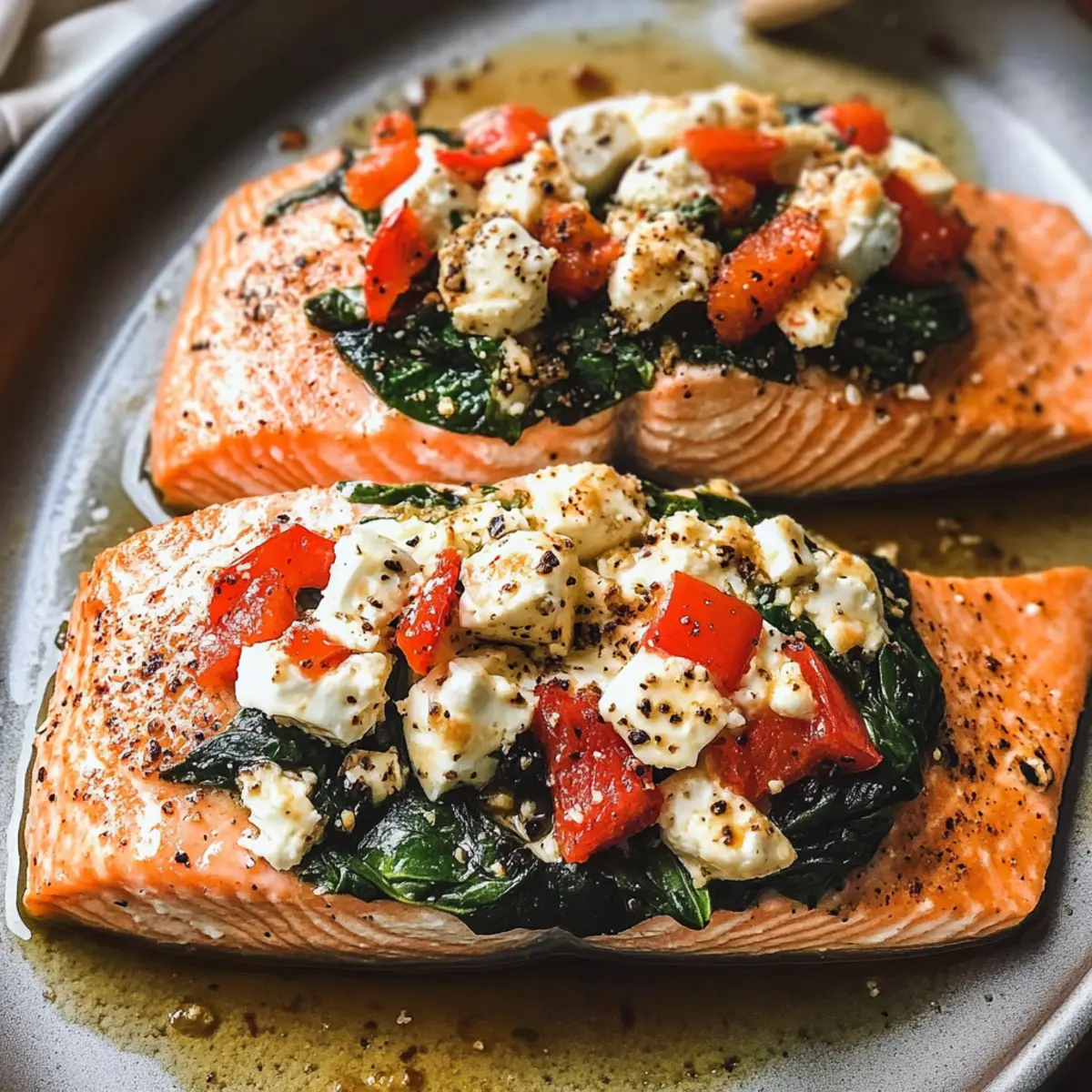 Stuffed Salmon With Spinach Feta danm3h