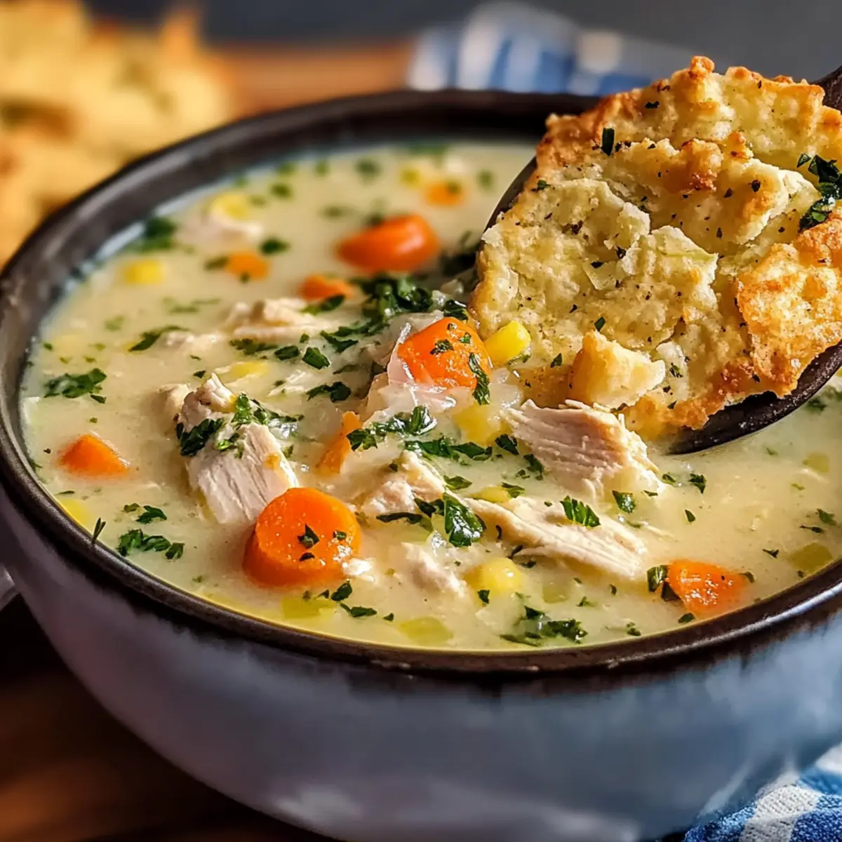 Chicken Pot Pie Soup with Cheddar Parsley Crust Dippers Recipe ypajnw