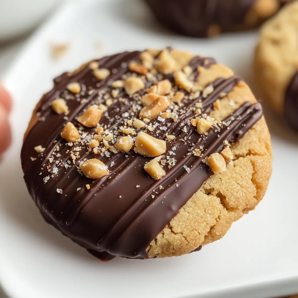 Schokoladendipierte Erdnussbutterkekse