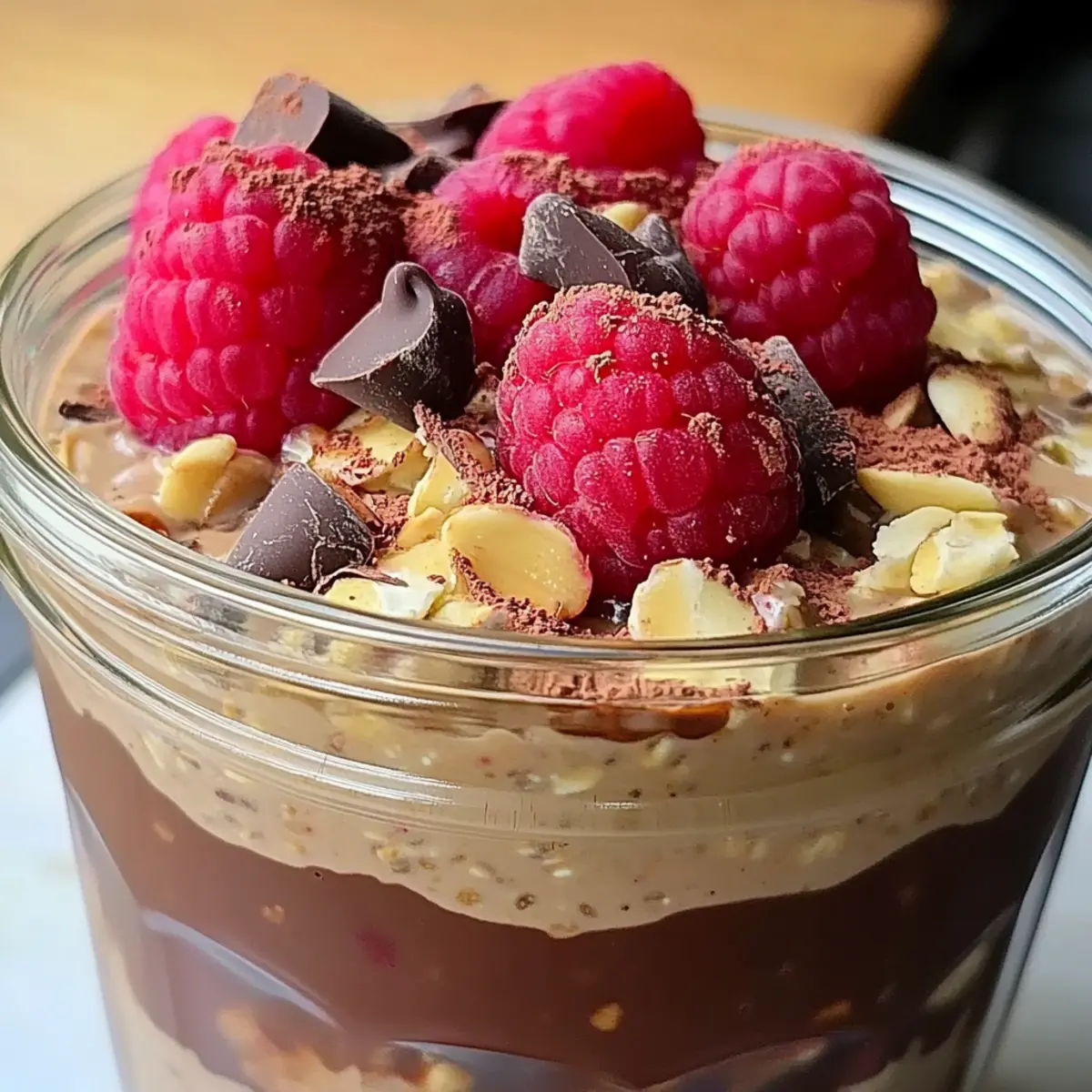 Erdnussbutter Himbeere Schokolade Overnight Oats opbvcc