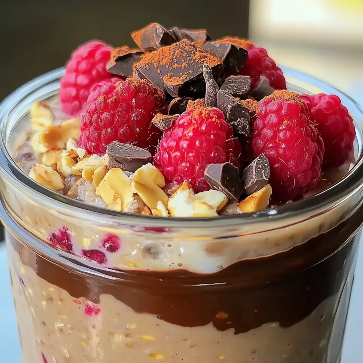 Erdnussbutter Himbeere Schokolade Overnight Oats salaj8