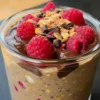 Erdnussbutter Himbeere Schokolade Übernacht Haferflocken