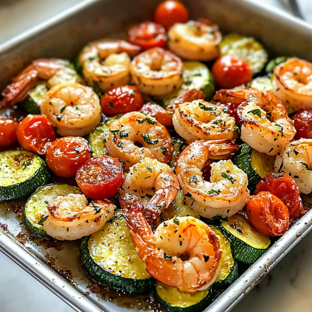 Garlic Parmesan Sheet Pan Shrimp with Zucchini Recipe lwfwfp