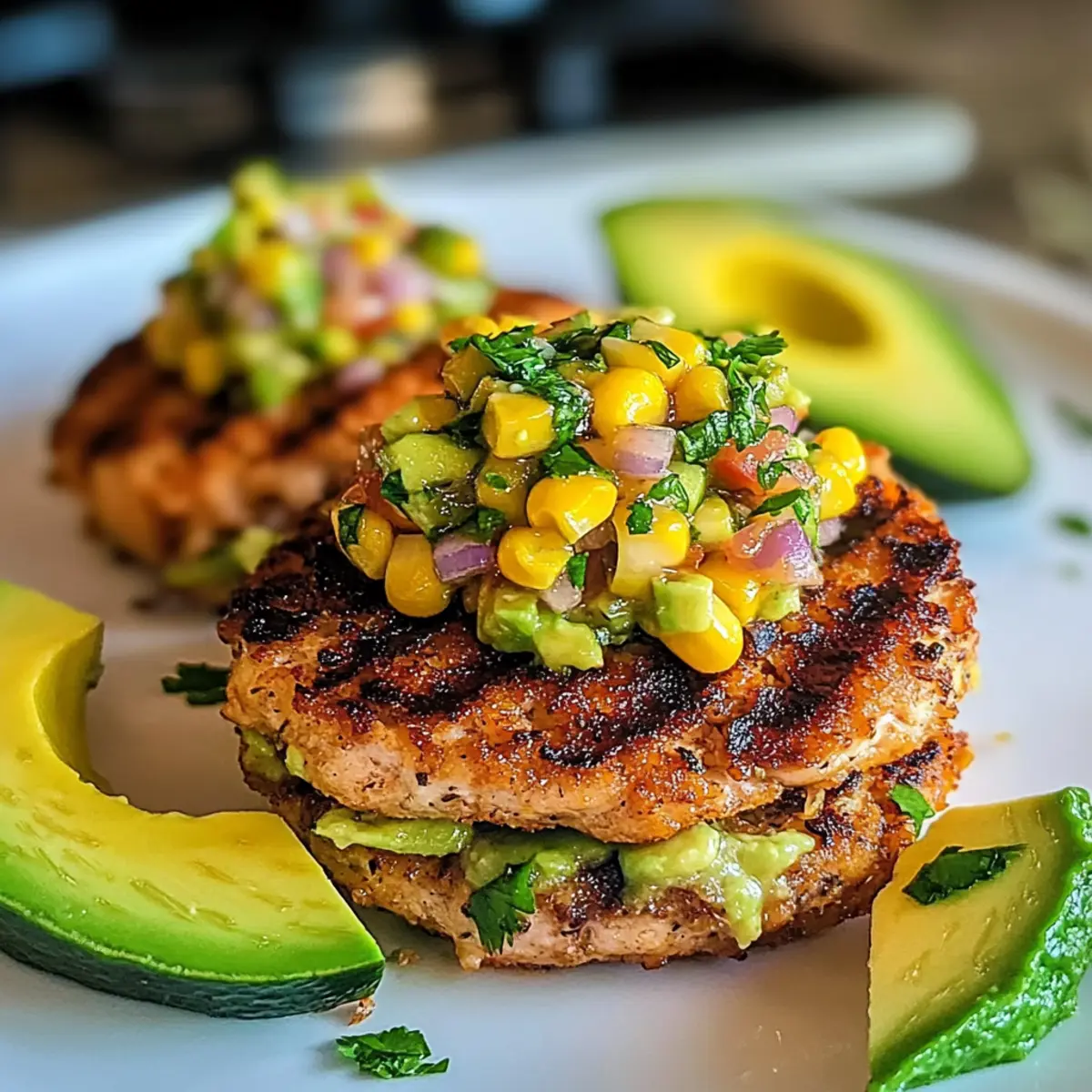 Hähnchenburger mit Avocado-Mais-Salsa