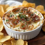 Cremiger französischer Zwiebel-Dip Rezept für Feiern