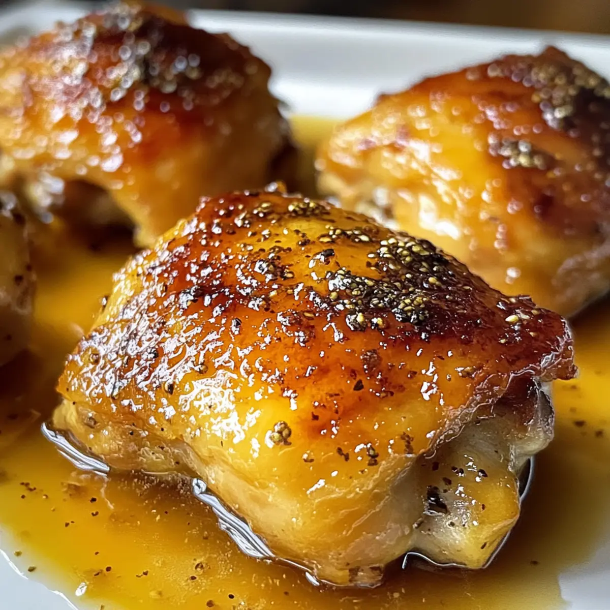 Honig-Senf-Hähnchenschenkel aus dem Ofen Rezept