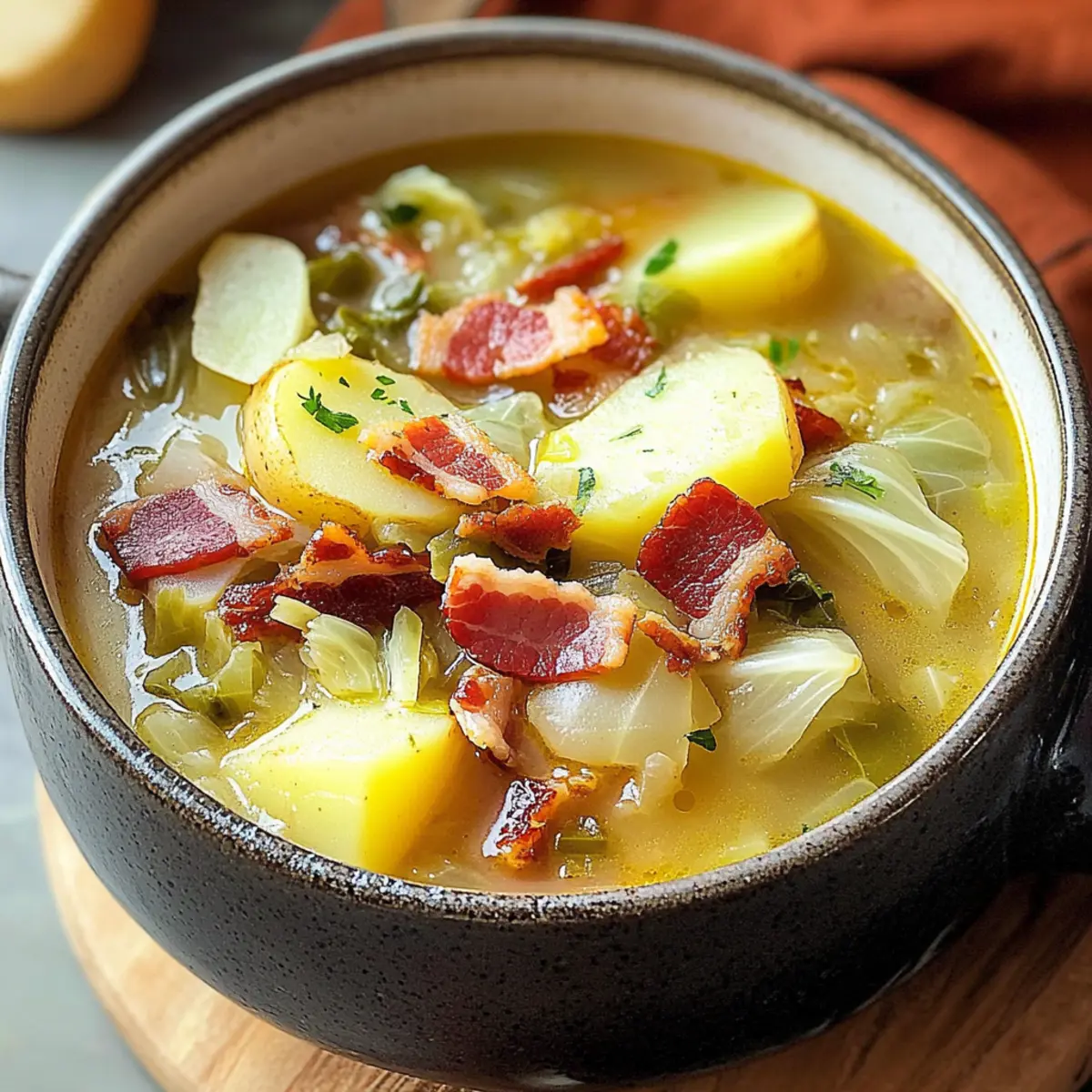 Irisches Speck-, Kohl- und Kartoffelsuppe