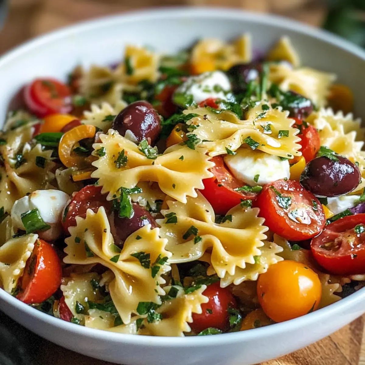Italian Bow Tie Pasta Salad A Colorful Classic Bursting with Fresh Flavor owjnzv