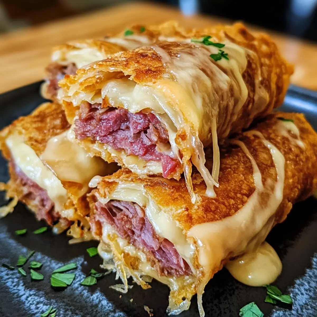 Keto Crispy Reuben Roll Ups faqfeq