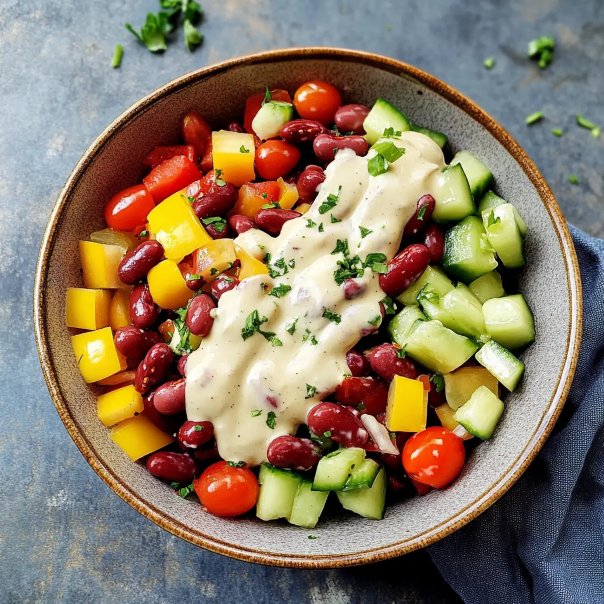 Kidneybohnen Salat mit Tahini Dressing hkb5z0