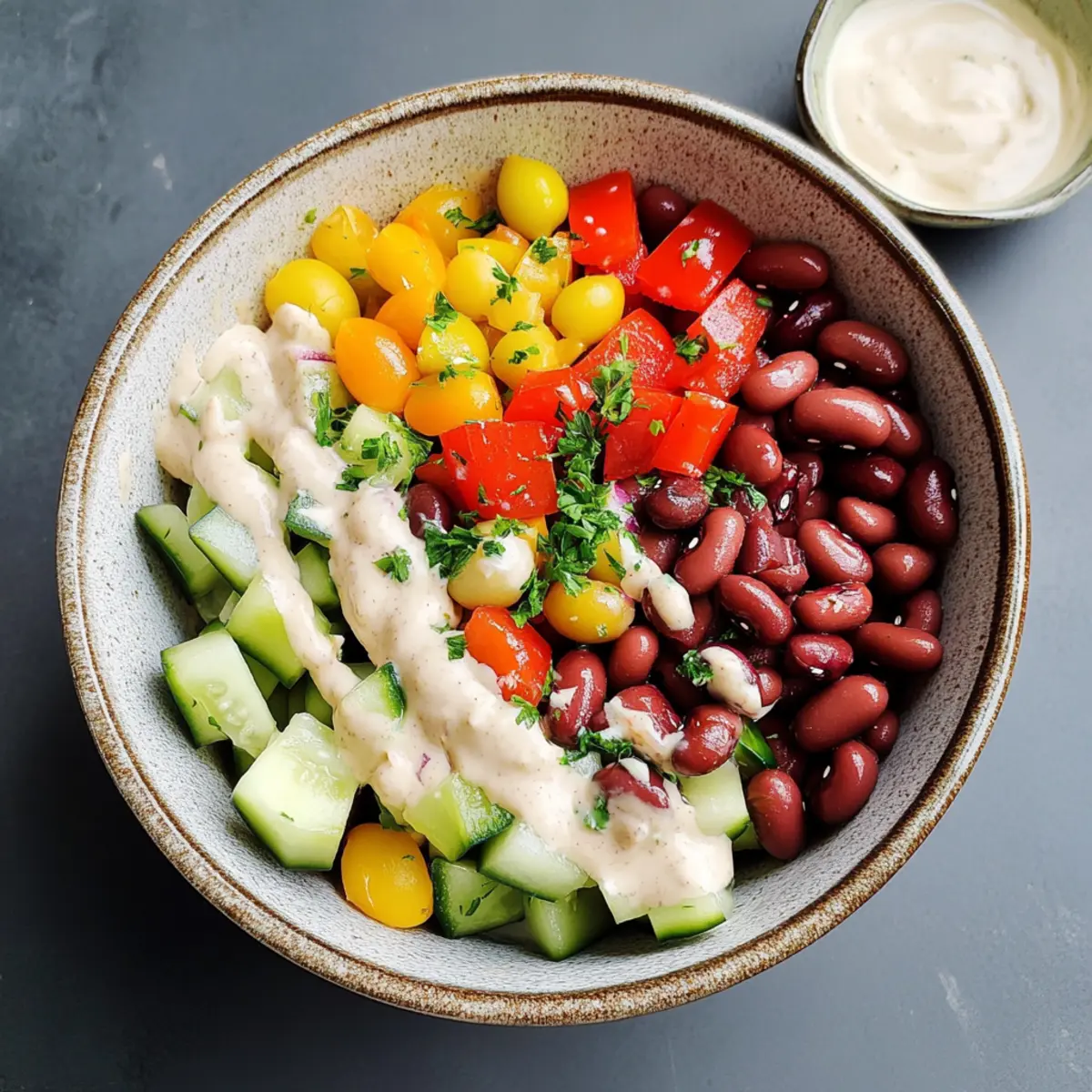 Kidneybohnen Salat mit Tahini Dressing hmw7rp