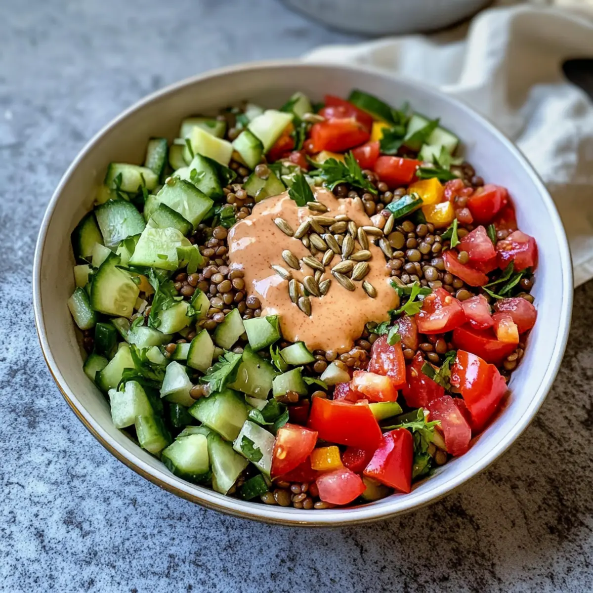 Linsensalat mit Tahini Dressing kfobis