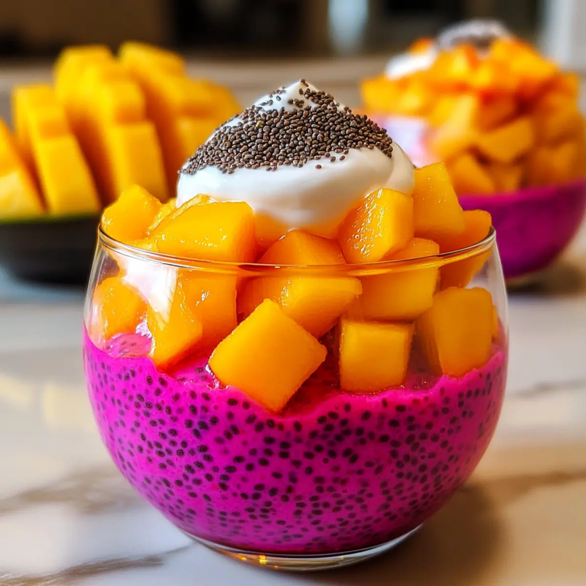 Mango and Dragon Fruit Chia Pudding Parfait kbkh9b