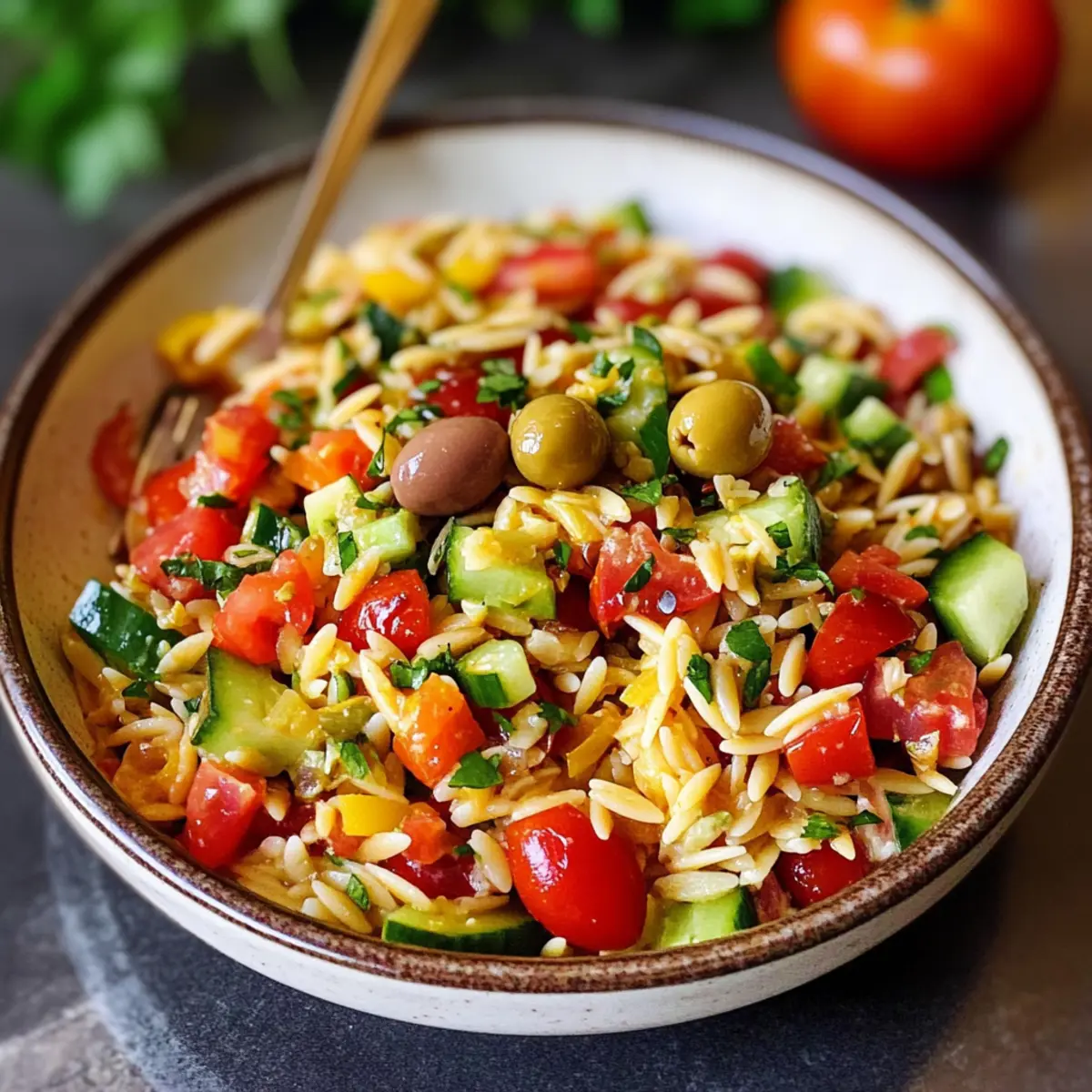 Mediterraner Orzo Salat z6pyor