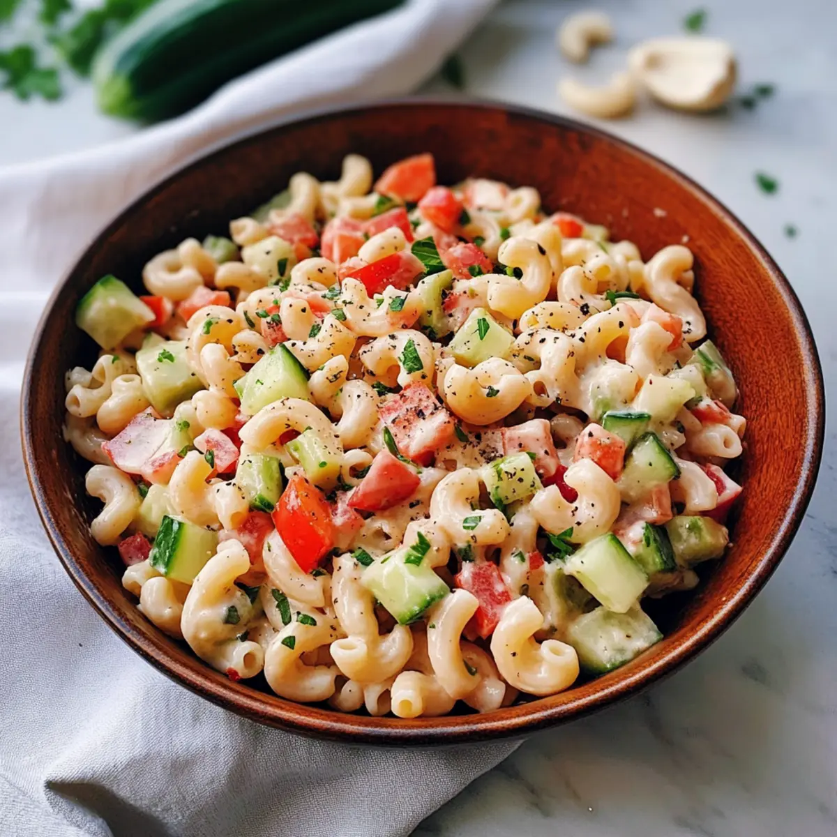 Nudelsalat ohne Mayonnaise