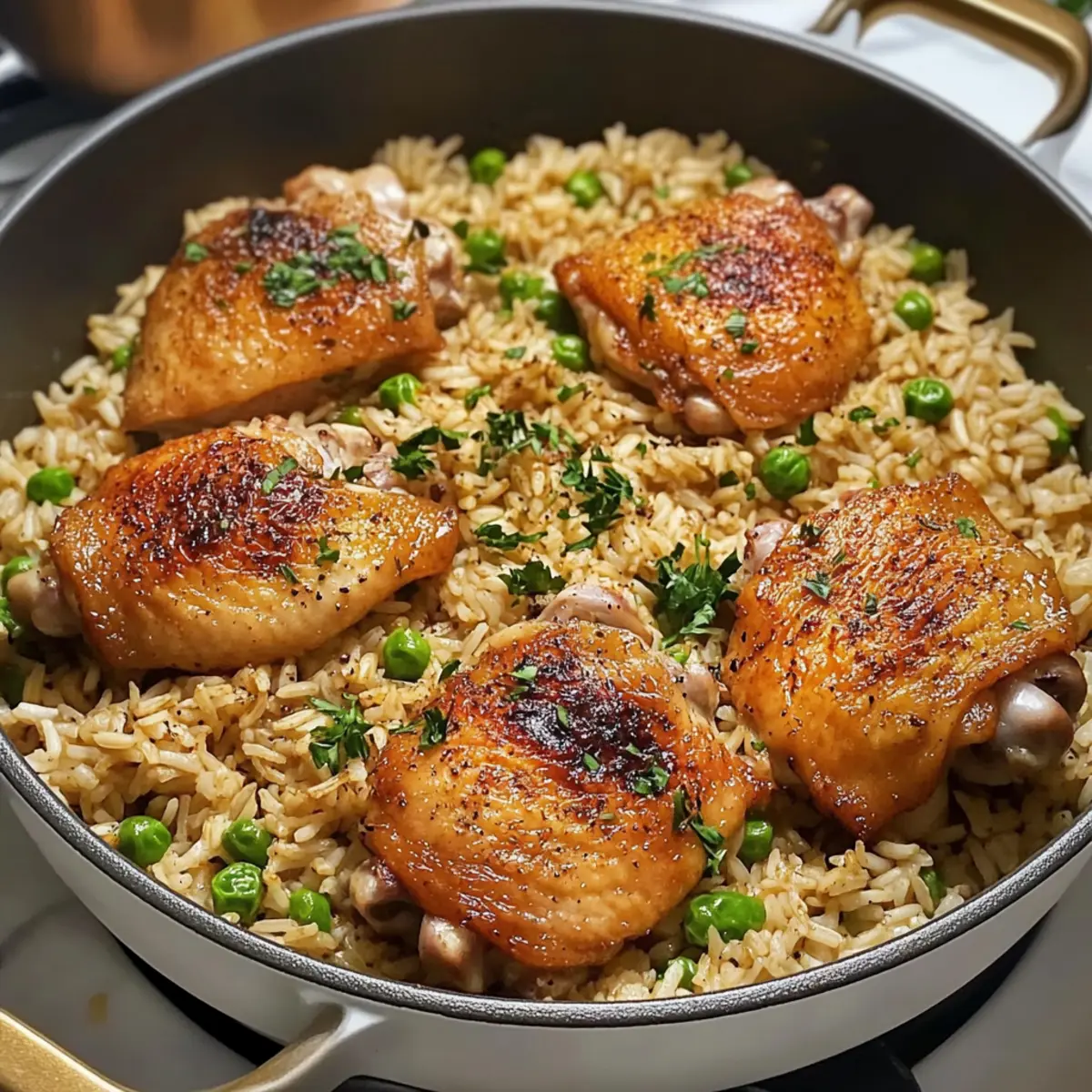 One-Pot-Hähnchenschenkel mit Reis Rezept