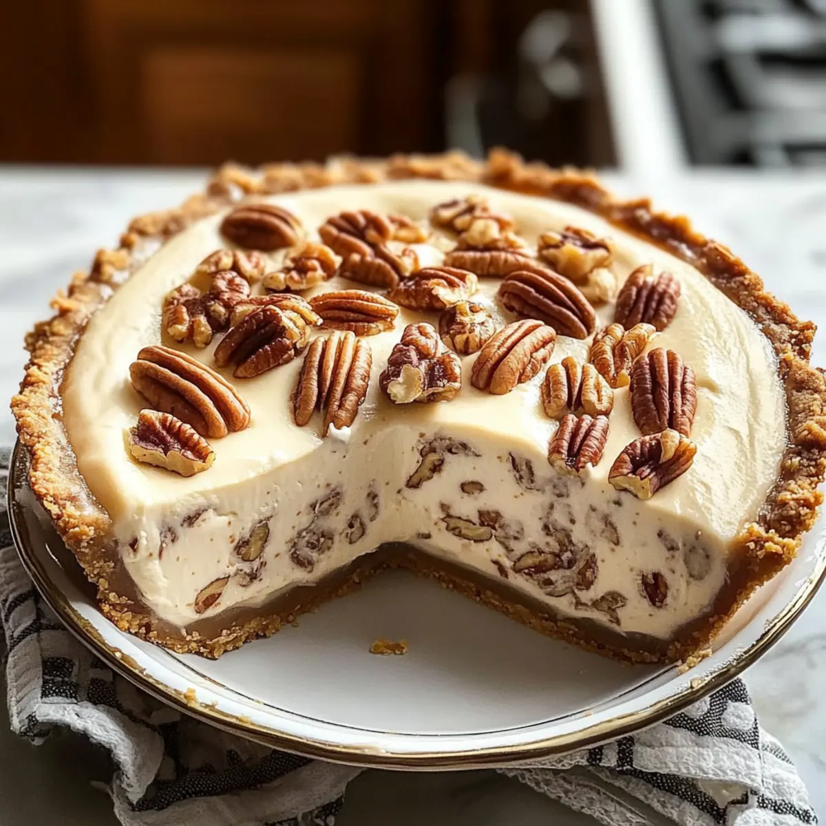 Pekannusscremetorte Rezept Zutaten: - 1 ungesüßter Tortenboden - 1 Tasse Pekannüsse, grob gehackt - 1 Tasse Zucker - 1 Tasse Zuckerrübenmelasse - 1/2 Tasse Butter, geschmolzen - 3 große Eier - 1 Teelöffel Vanilleextrakt - Eine Prise Salz Anleitung: 1. Ofen auf 175 Grad Celsius vorheizen. 2. Tortenboden in eine Pie-Form legen. 3. In einer Schüssel Zucker, Melasse, geschmolzene Butter, Eier, Vanilleextrakt und Salz vermengen. 4. Grob gehackte Pekannüsse hinzufügen und gut umrühren. 5. Füllung in den Tortenboden gießen. 6. 50-60 Minuten backen oder bis die Füllung fest ist. 7. Vor dem Servieren abkühlen lassen.