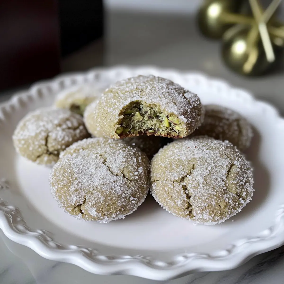 Pistazien Crinkle Cookies Rezept fA¼r weiche Weihnachtskekse ohne Mehl p5tez2