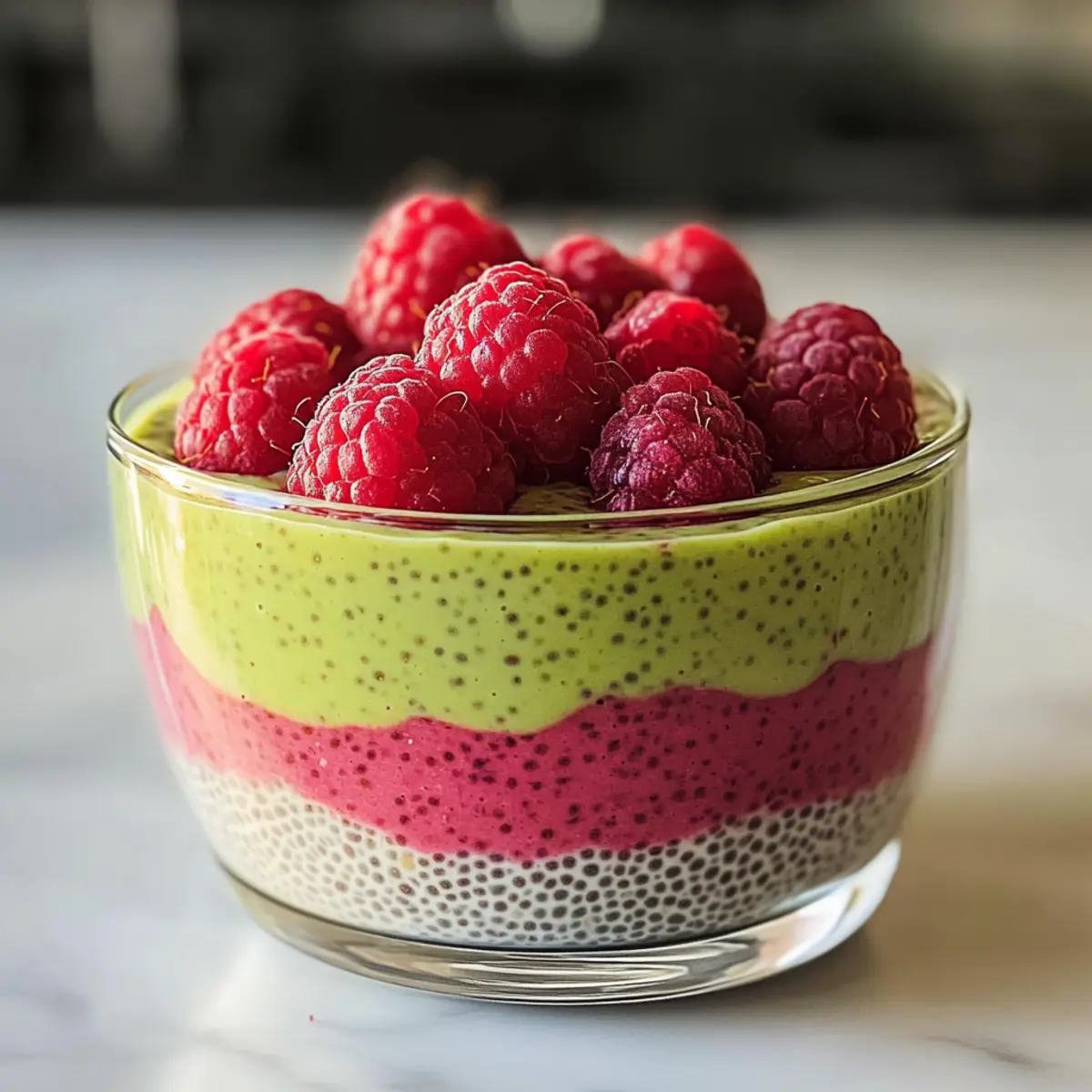 Raspberry Matcha Chia Pudding nmzdcw