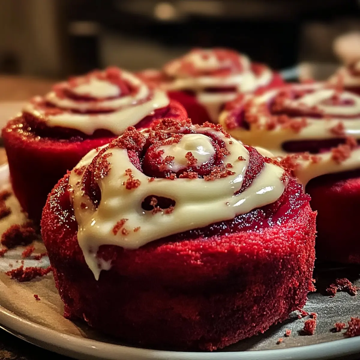 Rote Samt Zimtschnecken