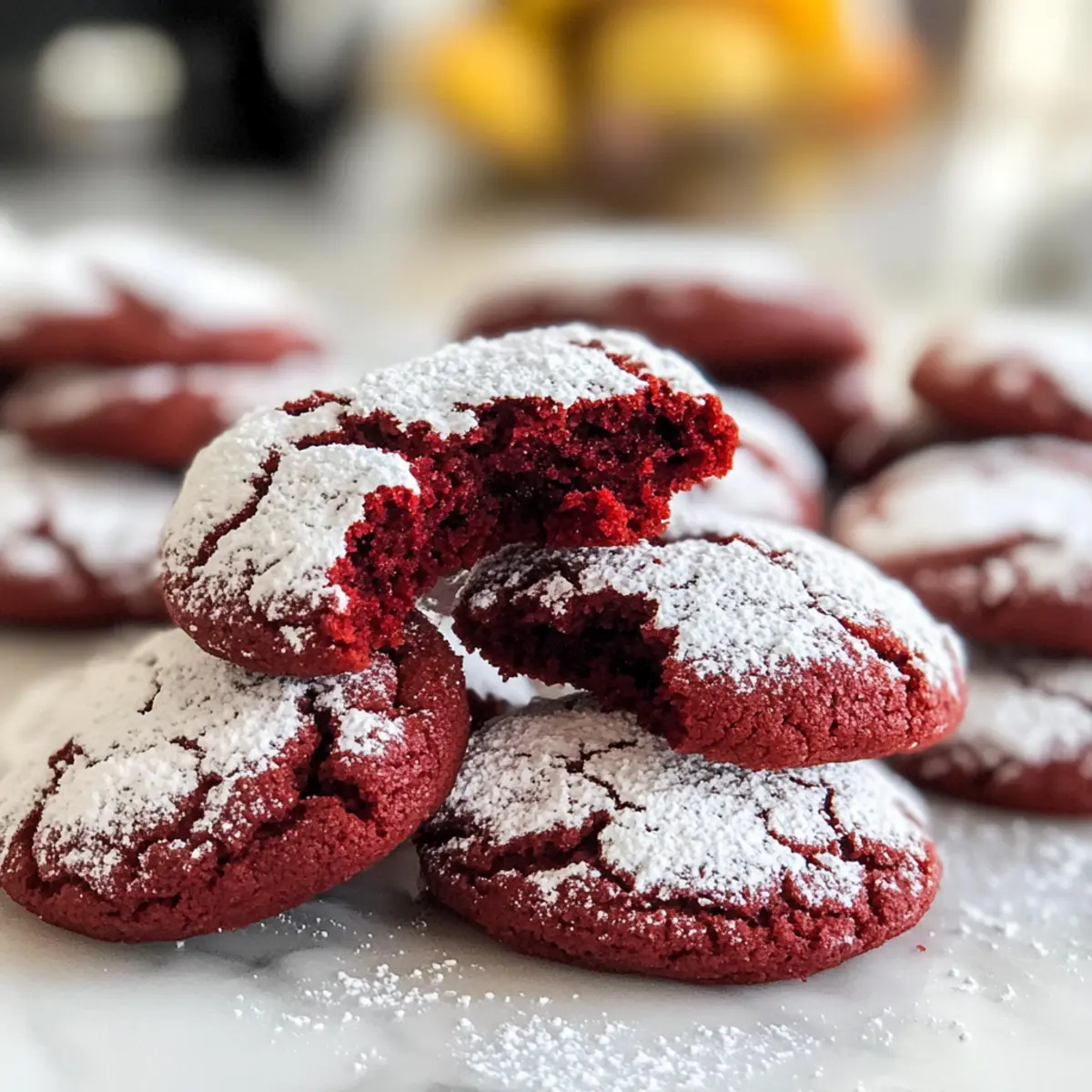 Rote Samt Krümel Kekse