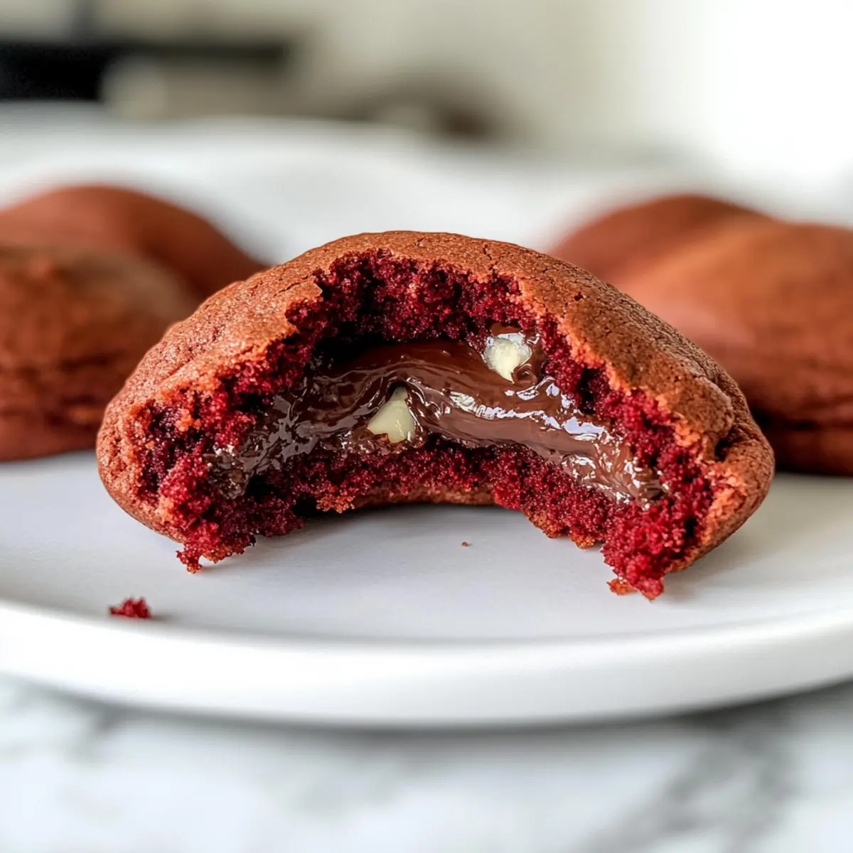 Rote Samt Nutella Kekse