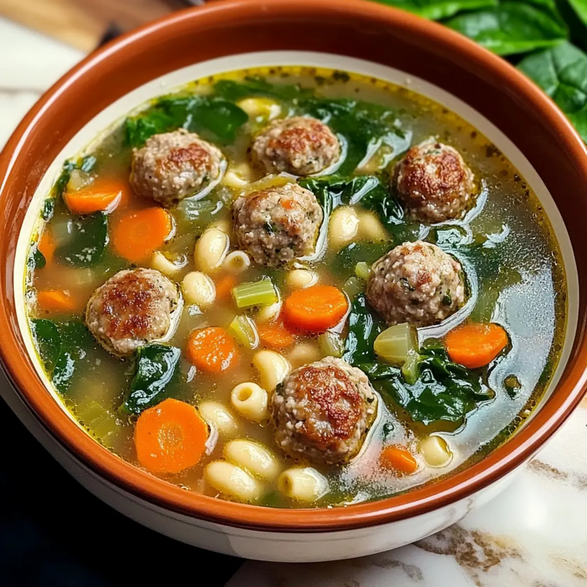 Langsame Koch italienische Hochzeitsuppe mit Fleischbällchen Rezept