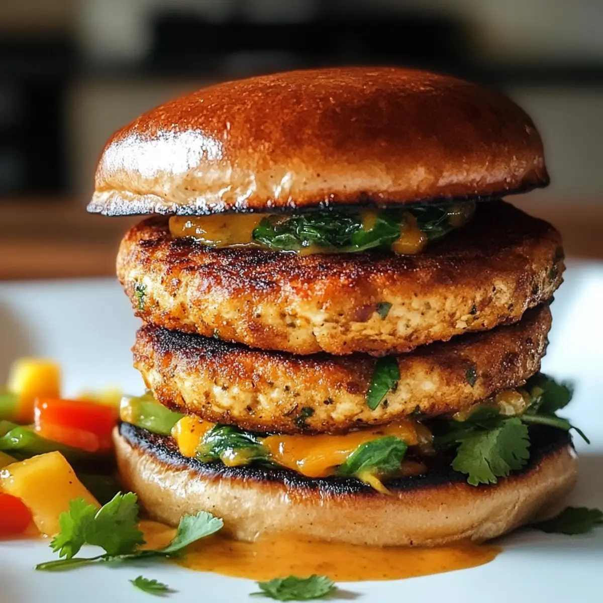 Tofu-Burger mit Currygewürzen