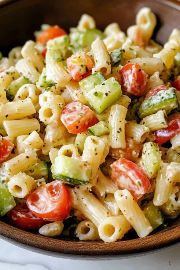 Veganer Nudelsalat (gesund, ohne Mayo)