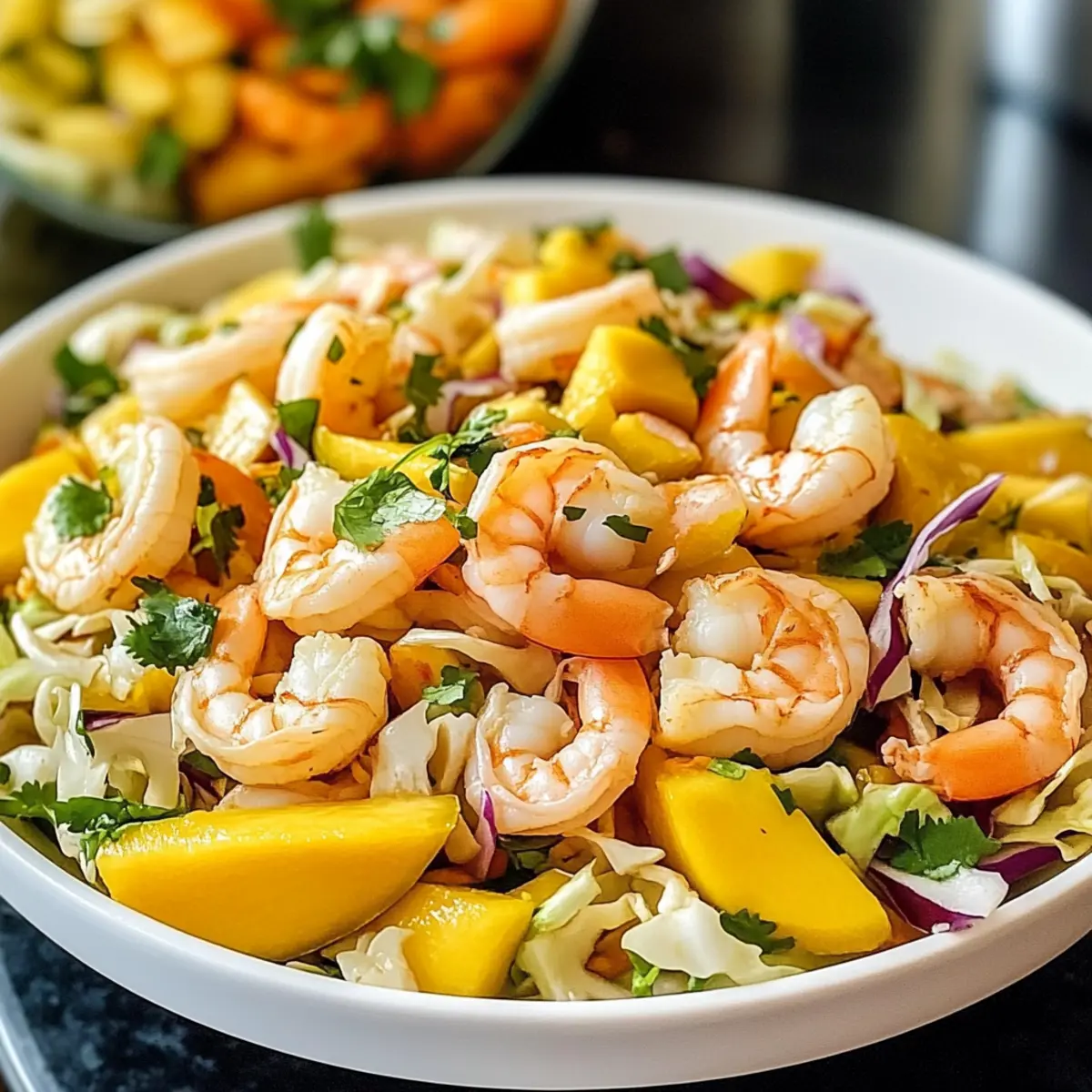 Vietnamesischer Grüner Mangalsalat mit Garnelen Rezept