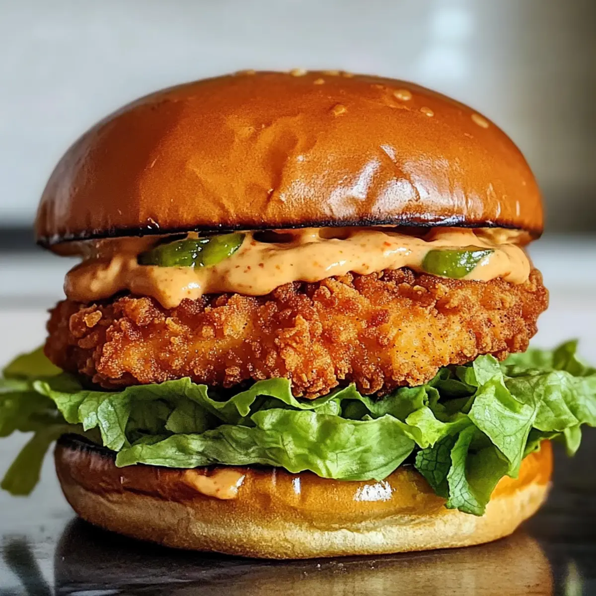 Würziger knuspriger Hähnchenburger