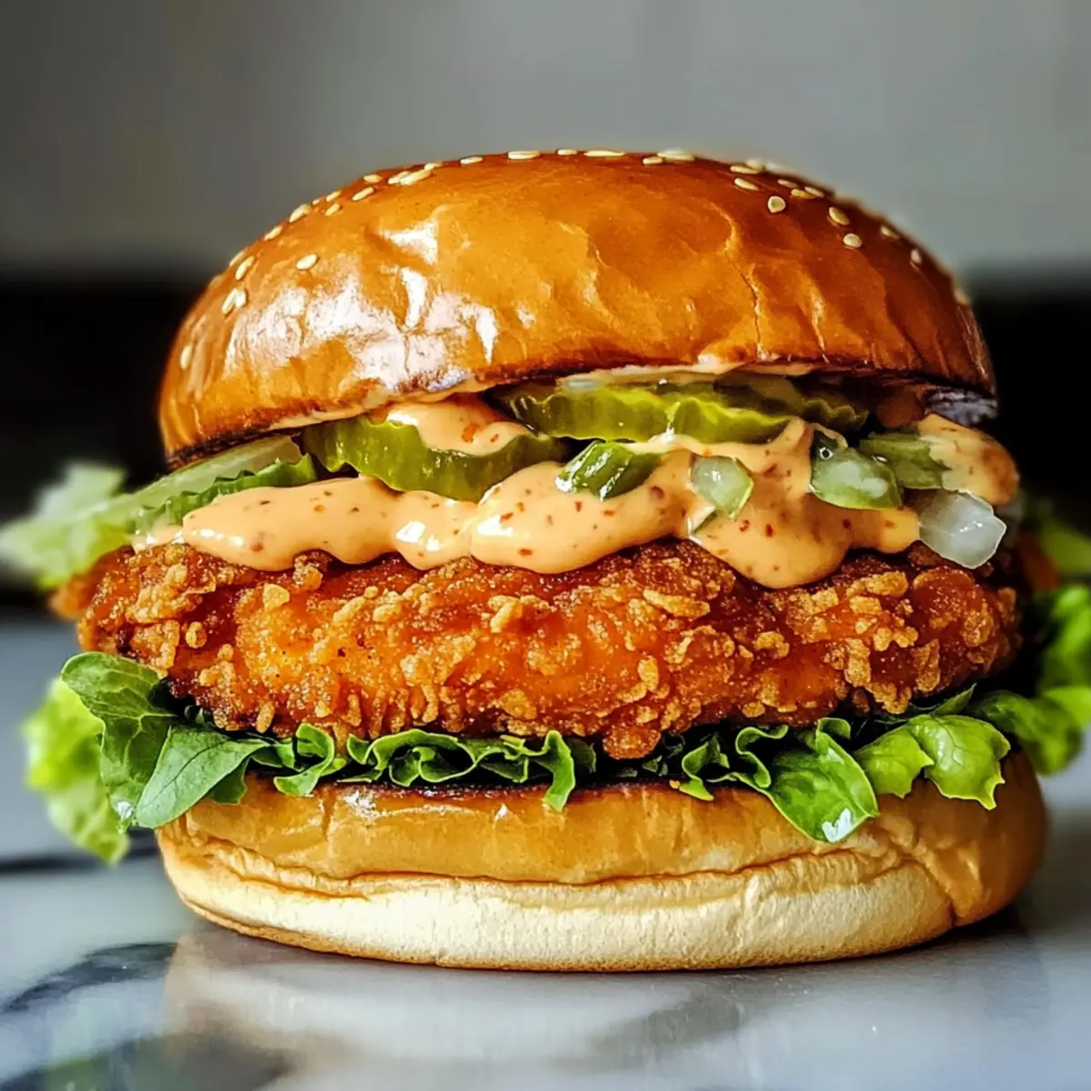 WA¼rziger knuspriger HA¤hnchenburger uiqevo