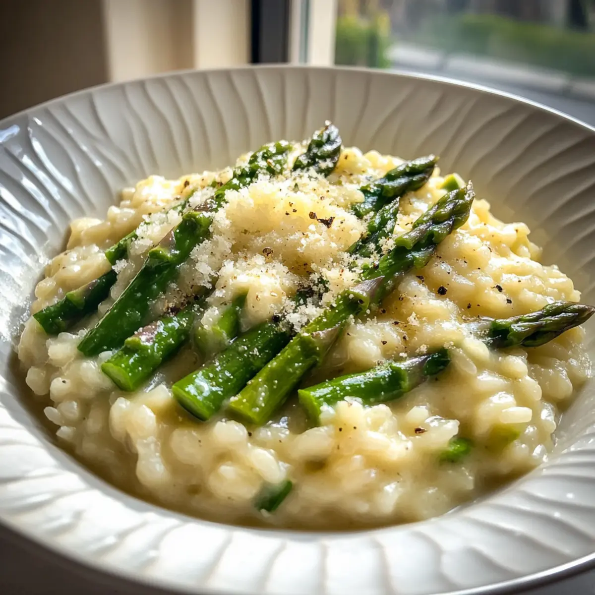 Risotto mit grünem Spargel und Parmesan