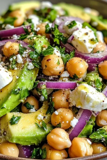 Kichererbsen Feta Avocado Salat