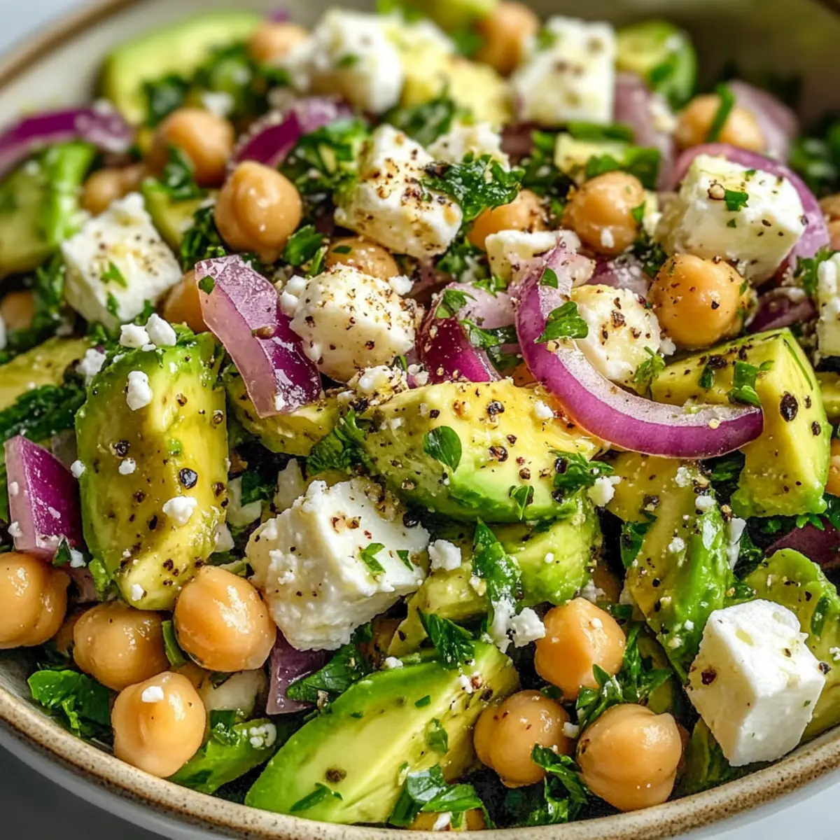 Kichererbsen Feta Avocado Salat für frische Genussmomente 4 Chickpea Feta Avocado Salad myjunz