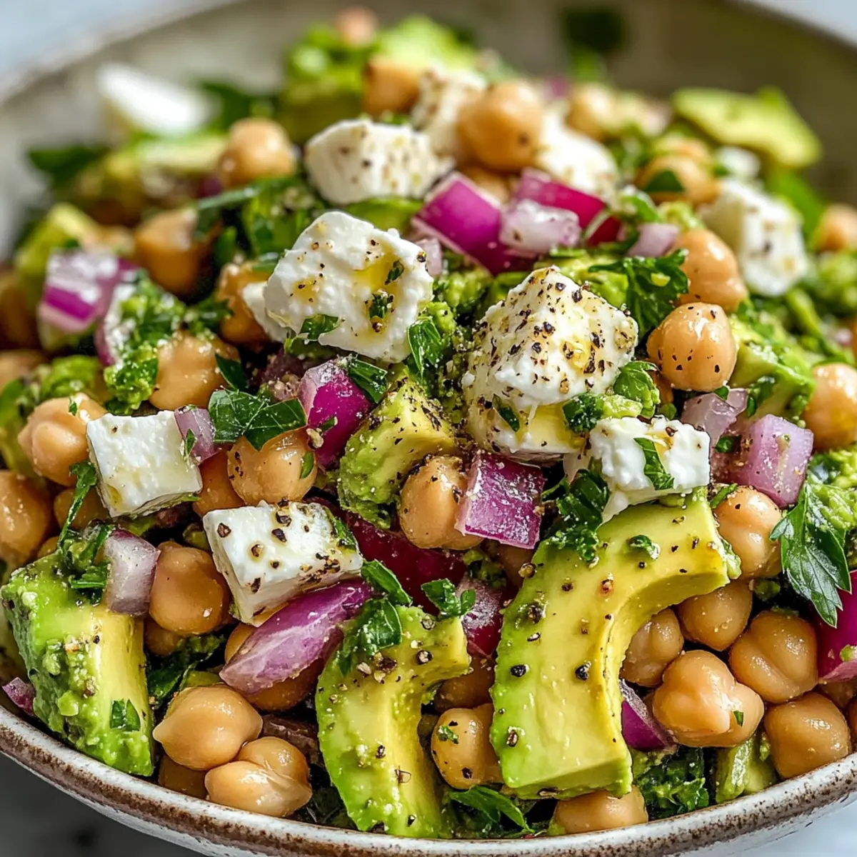 Kichererbsen Feta Avocado Salat für frische Genussmomente 3 Chickpea Feta Avocado Salad nzqteq