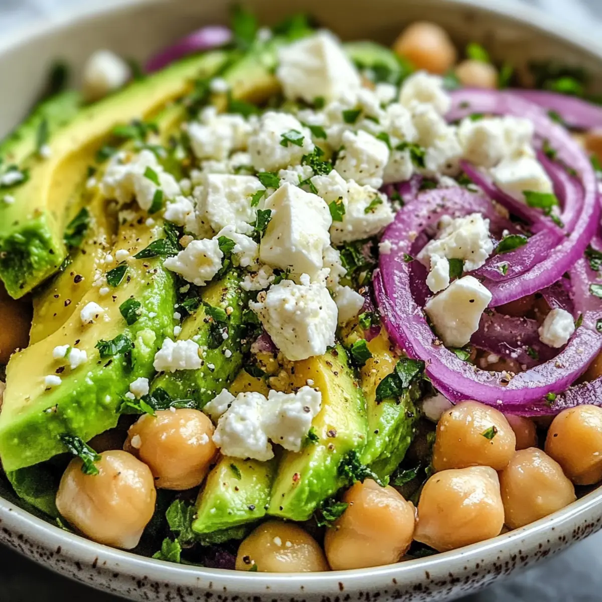 Kichererbsen Feta Avocado Salat ganz schnell zubereitet 4 Chickpea Feta Avocado Salad ugfybi