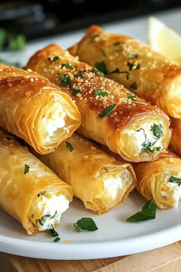 Knusprige Ofen-Feta-Röllchen