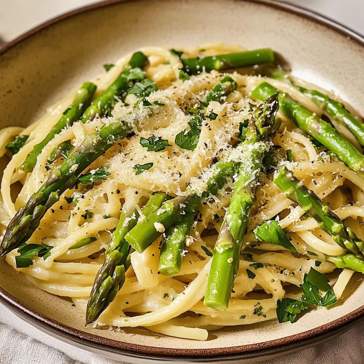 Pasta mit grünem Spargel