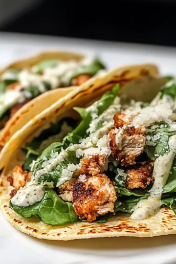 Smash Chicken Caesar Tacos
