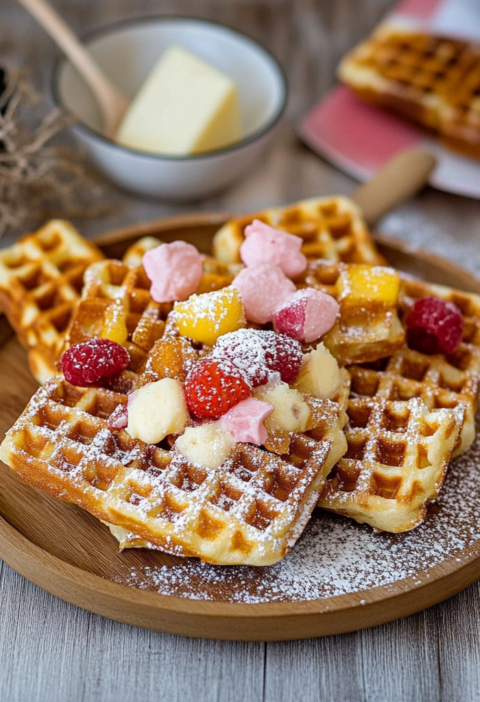 Knusprige Waffeln am Stiel
